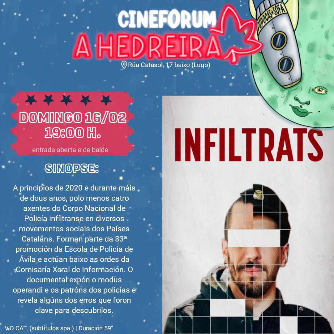 Cineforum. Domingo 16 de febreiro ás 19h, proxección de ‘Infiltrats’.