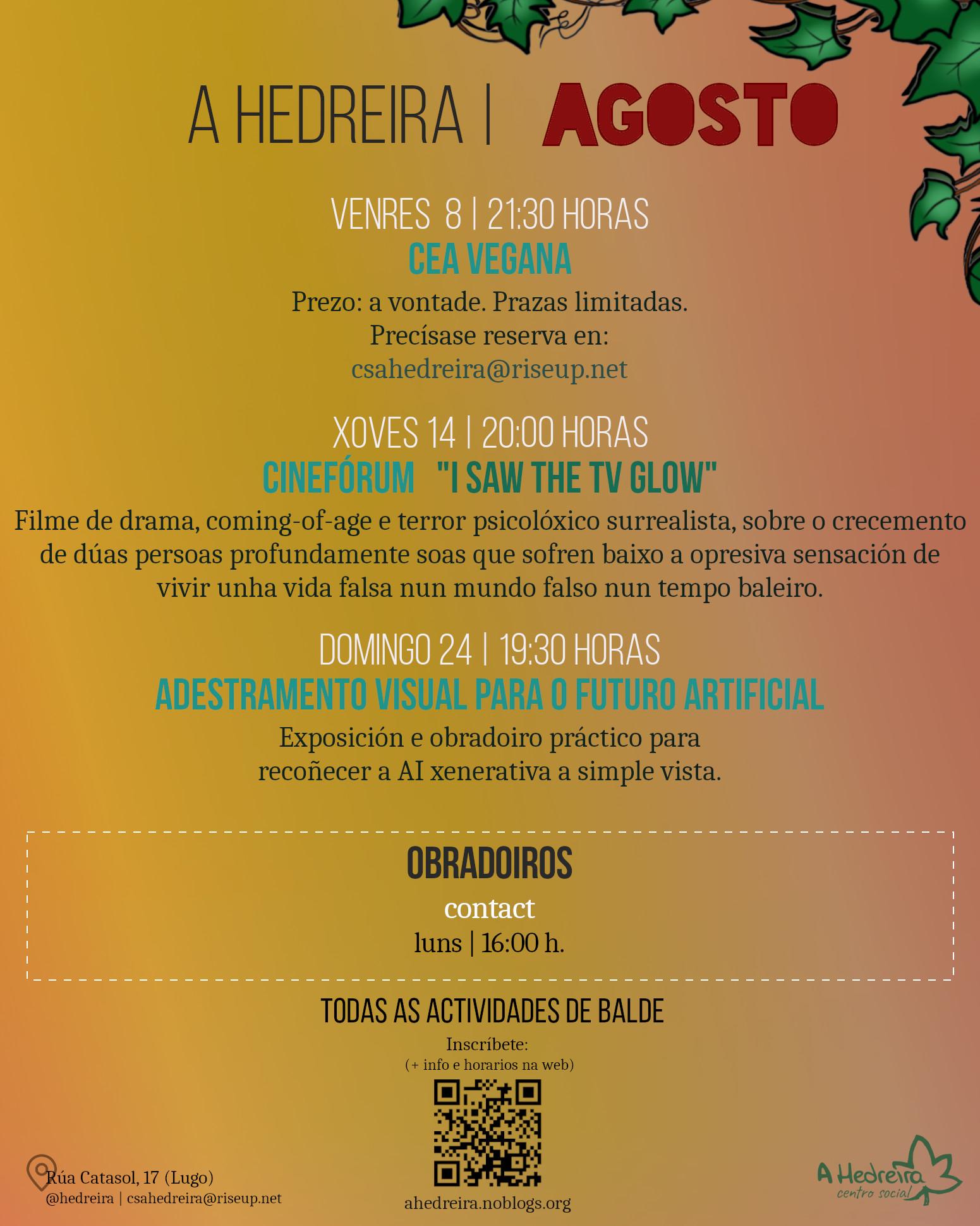 Programación mes de Agosto